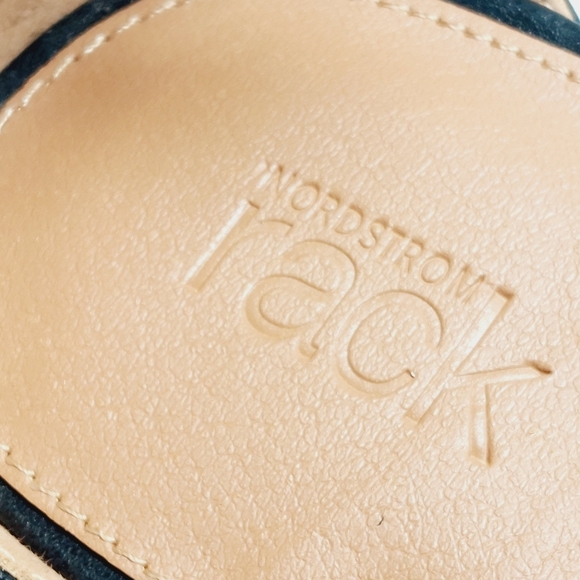 New Nordstrom Rack Kellie Black Faux Leather Ankle Strap Heels V502 - Picture 10 of 13